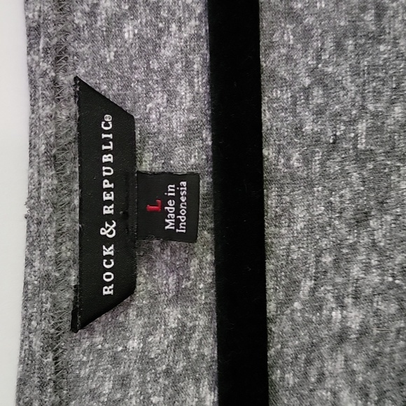 Metal Eyelet Accent Heather Gray Shirt - Picture 2 of 4